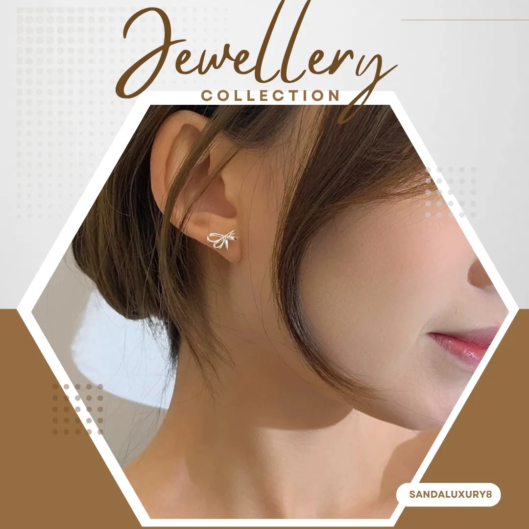 Ribbon Stud Earrings for Women - image 1