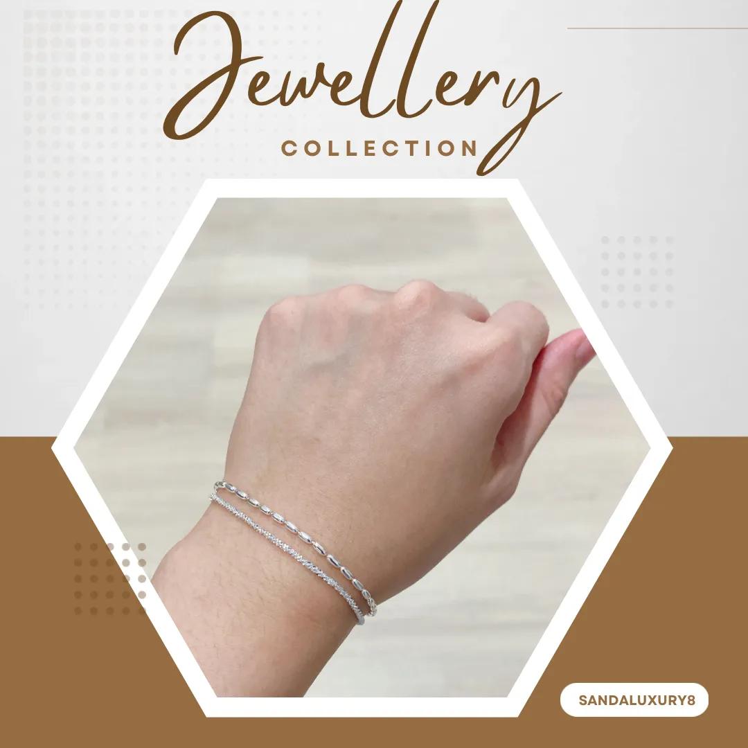 Silver Chain Bracelet Set for Women