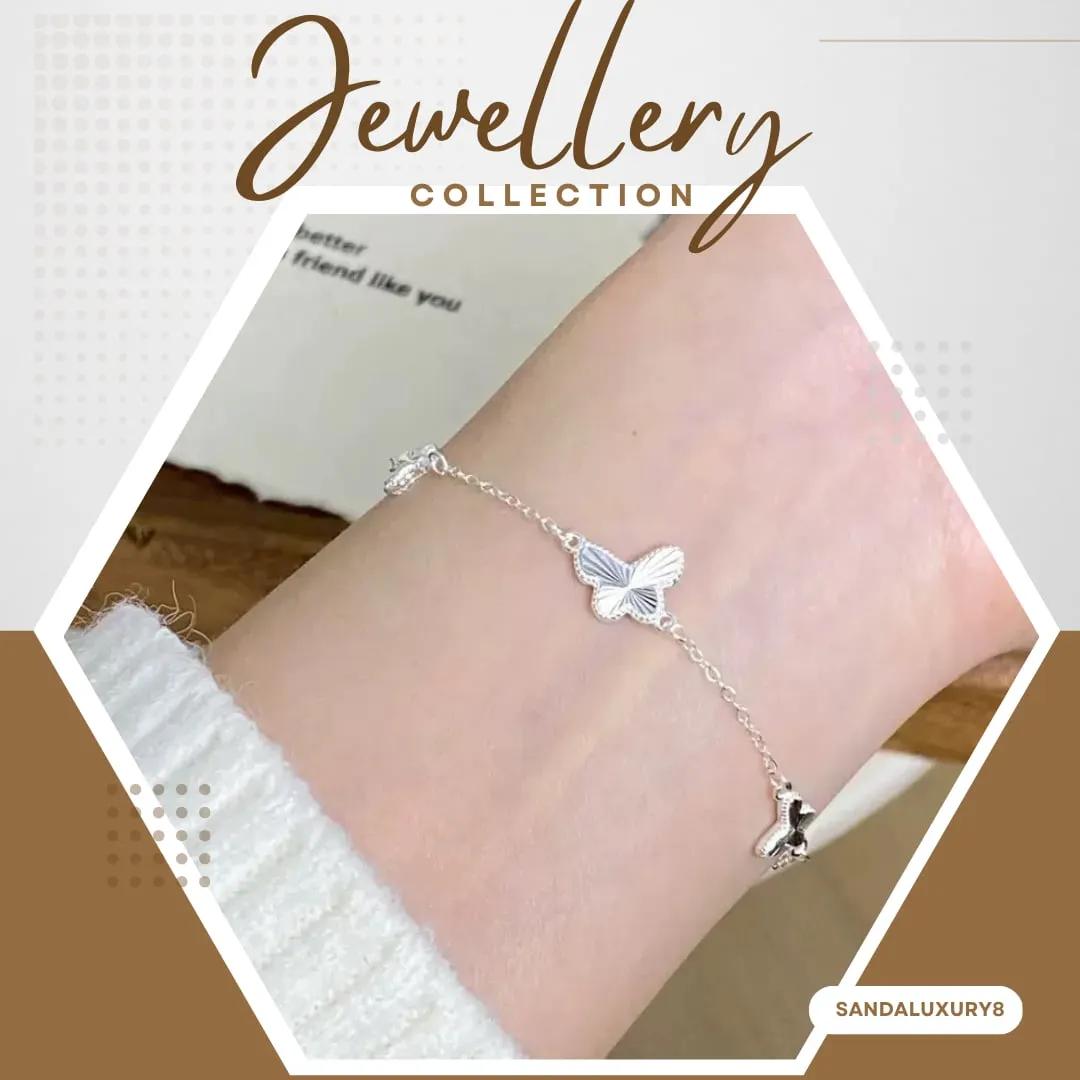 999 Silver Butterfly Charm Bracelet