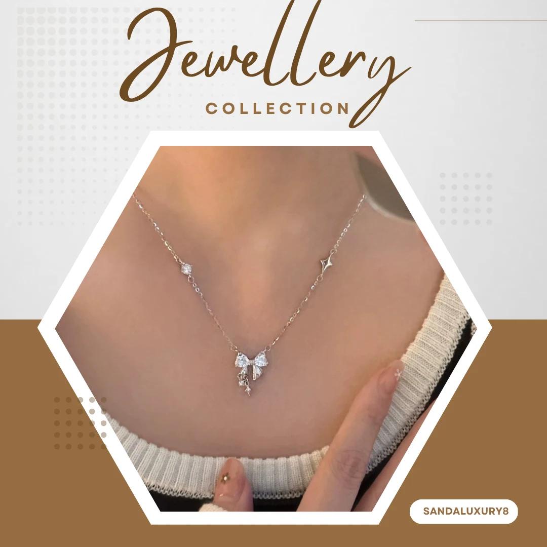 Bow Pendant Necklace for Women