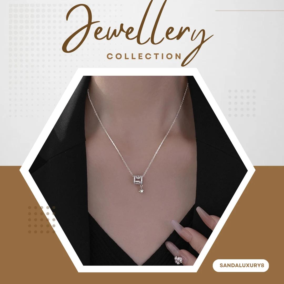 Elegant LUCK Zircon Star Pendant Necklace