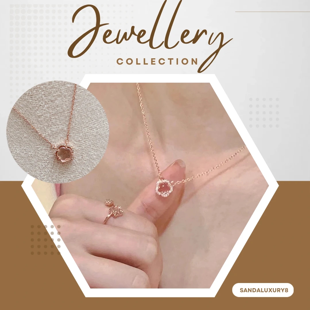 Luxury Rose Gold Flower Necklace - image 1