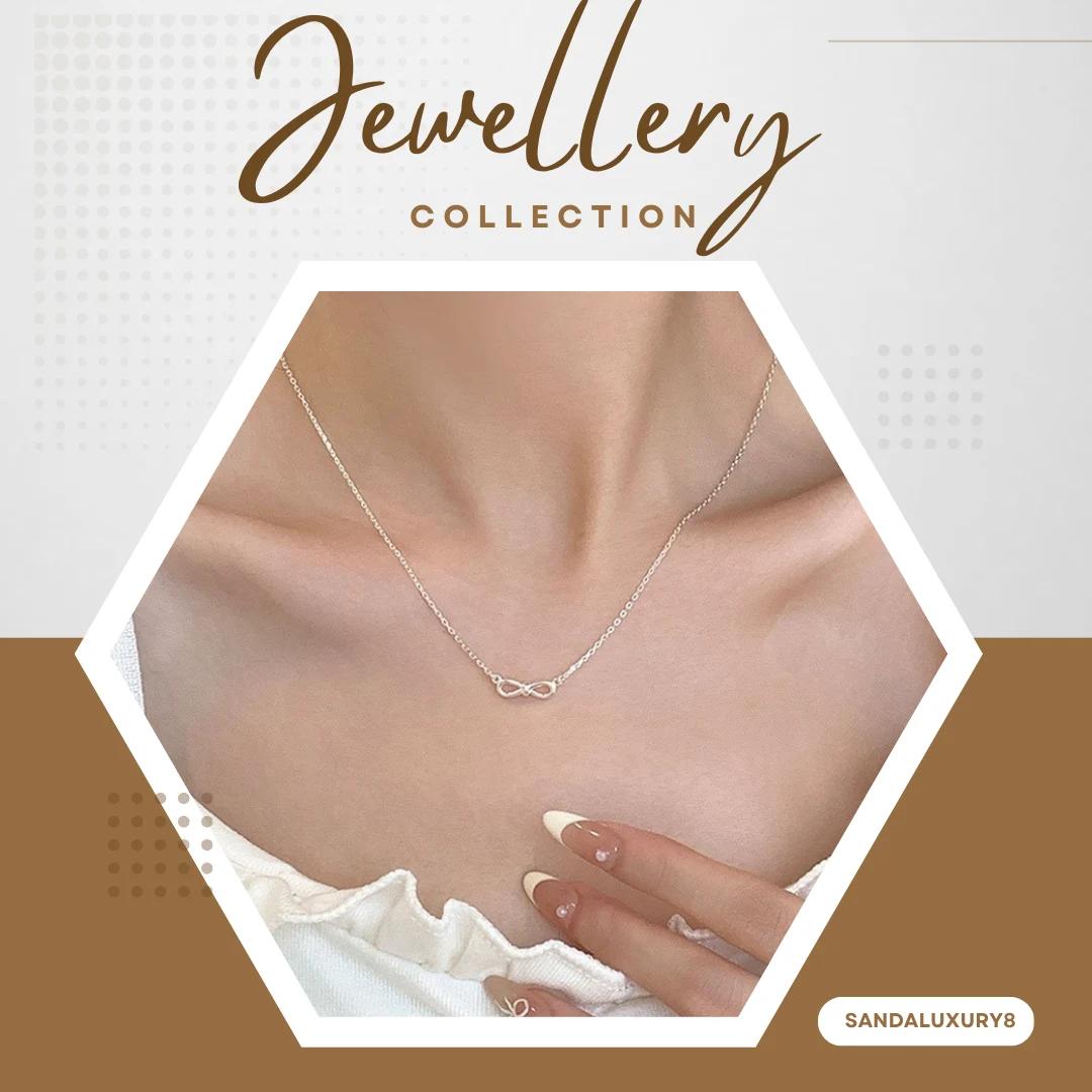 Infinity Necklace for Women Simple Silver Chain Pendant Minimalist