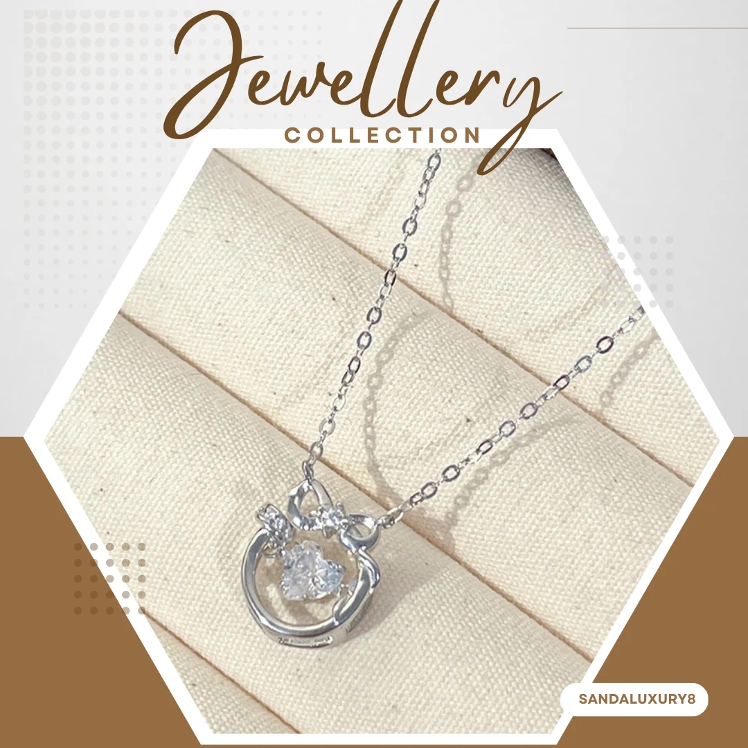 Silver Beating Heart Necklace - image 1