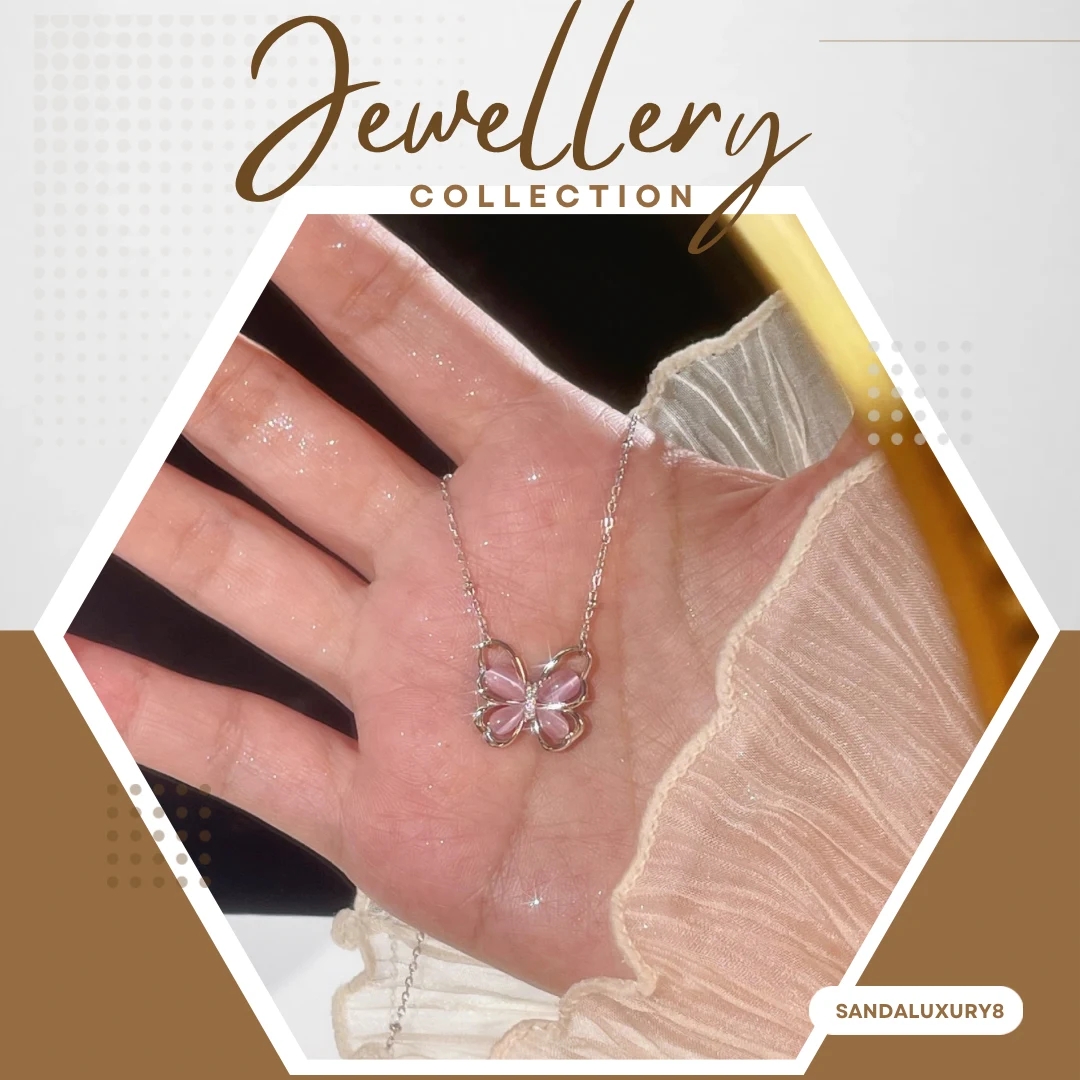 Pink Butterfly Necklace - image 1