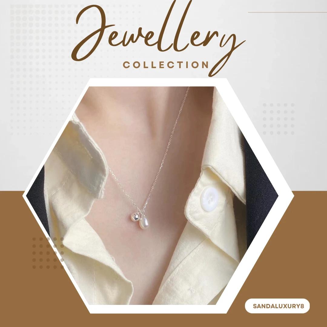 Simple Pearl and Ball Necklace