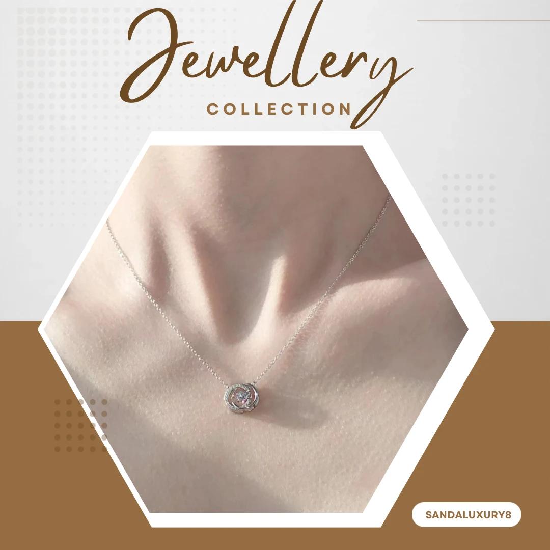 Delicate Silver Necklace with Sparkling Cubic Zirconia Pendant