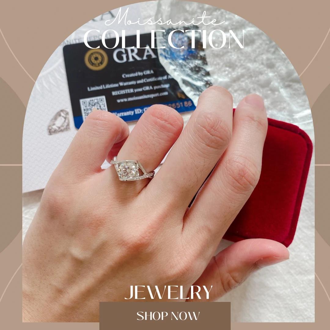Moissanite Collection 1 carat Ring 033 【FREE size: Adjustable Ring】
