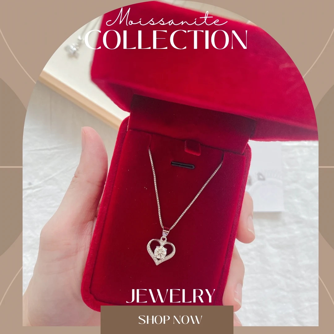 Moissanite Heart Pendant Necklace - image 1