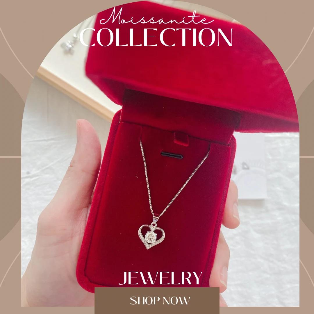 Moissanite Heart Pendant Necklace
