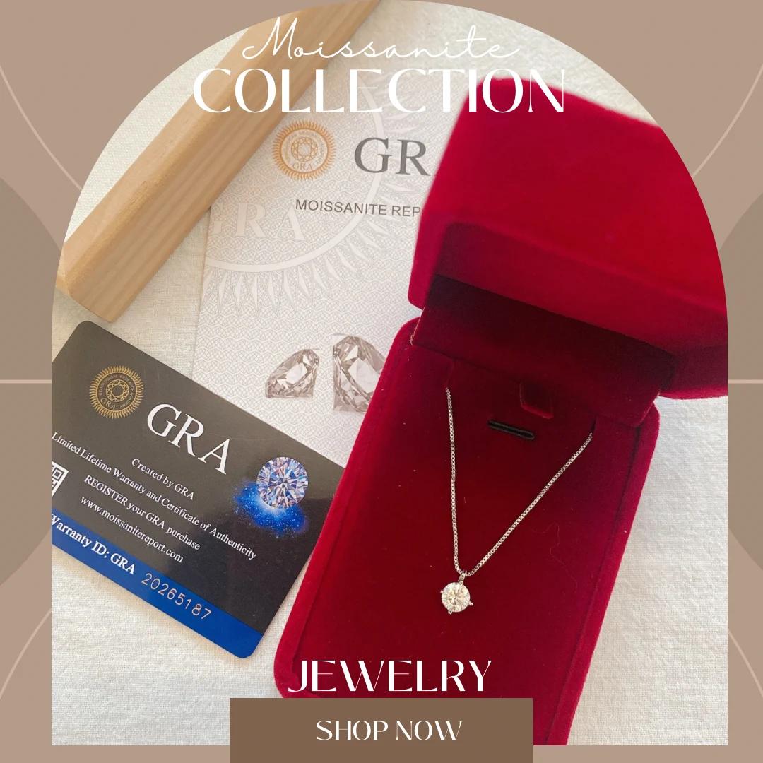 Moissanite Necklace with GRA Certification