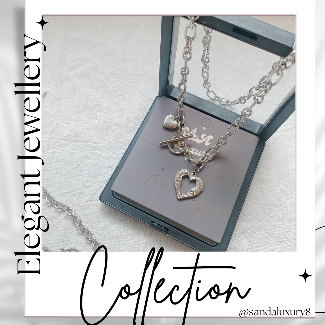 Titanium Steel Heart Pendant Chain Necklace - image 1