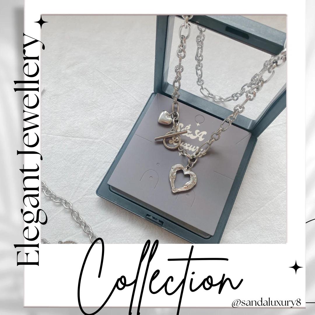 Titanium Steel Heart Pendant Chain Necklace