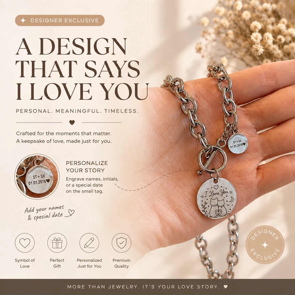 I LOVE YOU Custom Necklace - image 1
