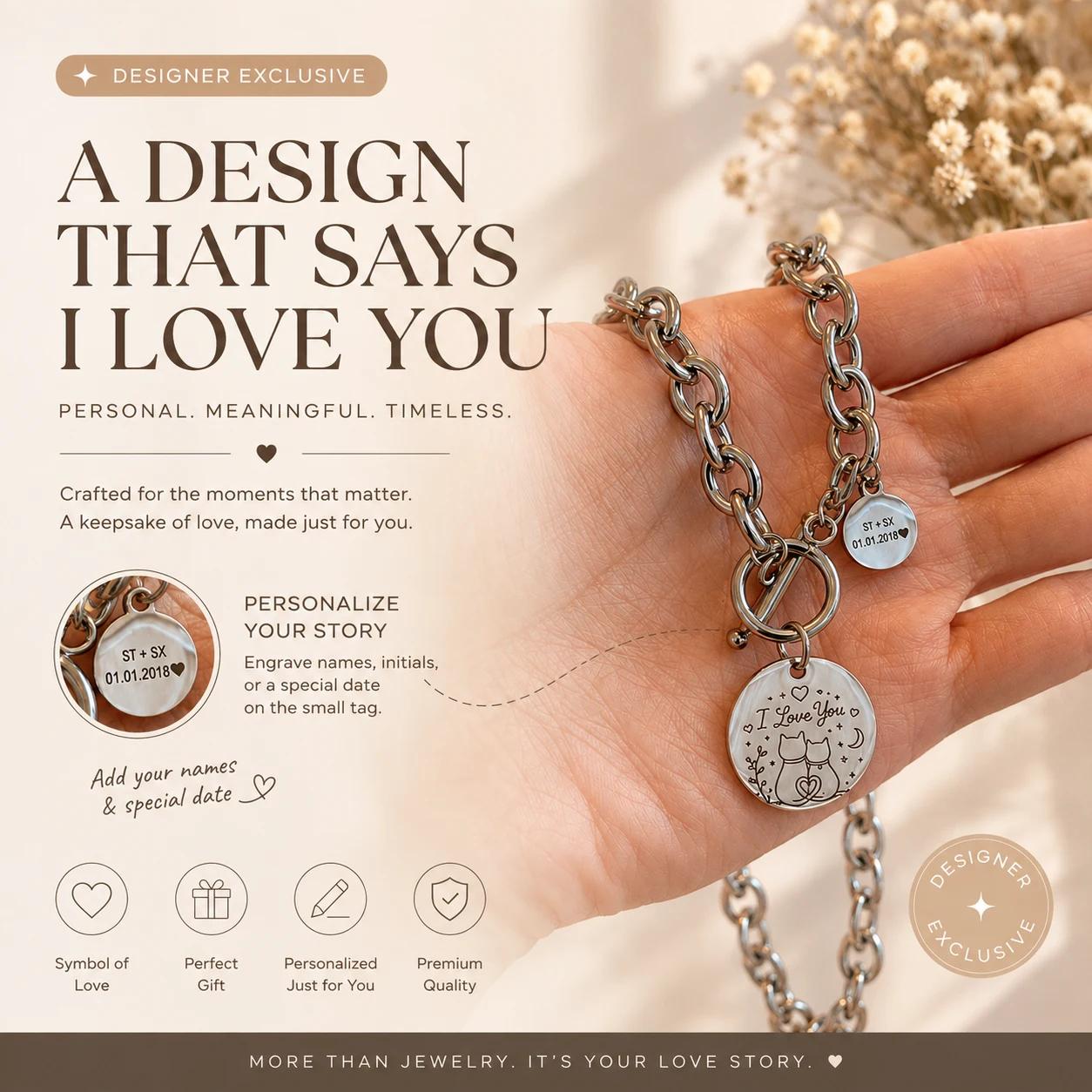 I LOVE YOU Custom Necklace